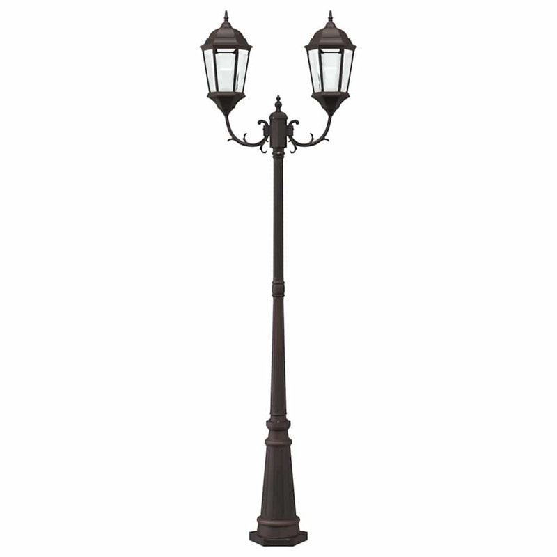 Brighton Garden Light Post Dark Green/Black Outdoor Lamp, Bronze Aluminum, 235cm H x 68cm W x 20cm D
