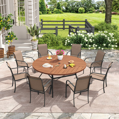 Bustamante With Stackable Textilene Chairs