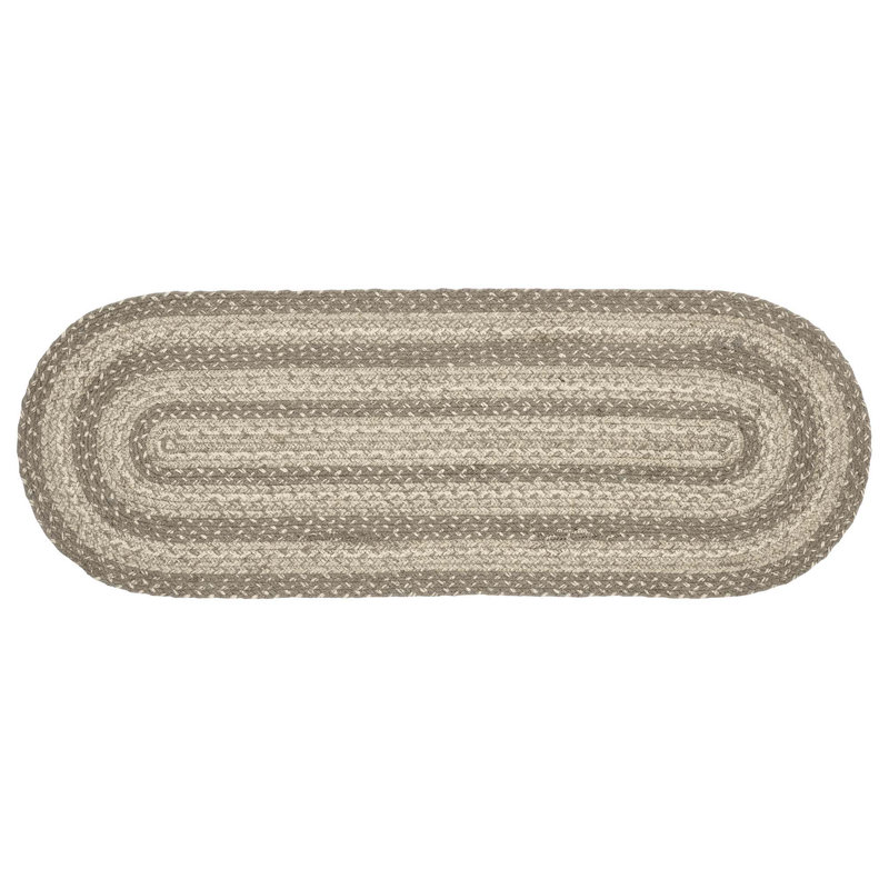Birtwhistle Geometric Oval Table Runner, Khaki/Gray Taupe/Cream
