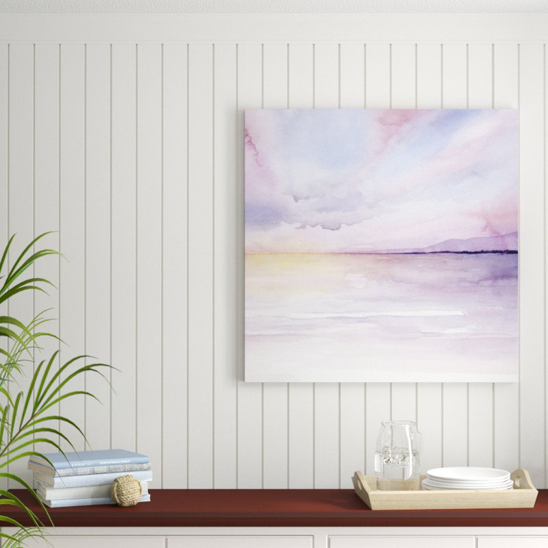 «Pale Sunset II», peinture sur toile, H 36 po x l 36 po