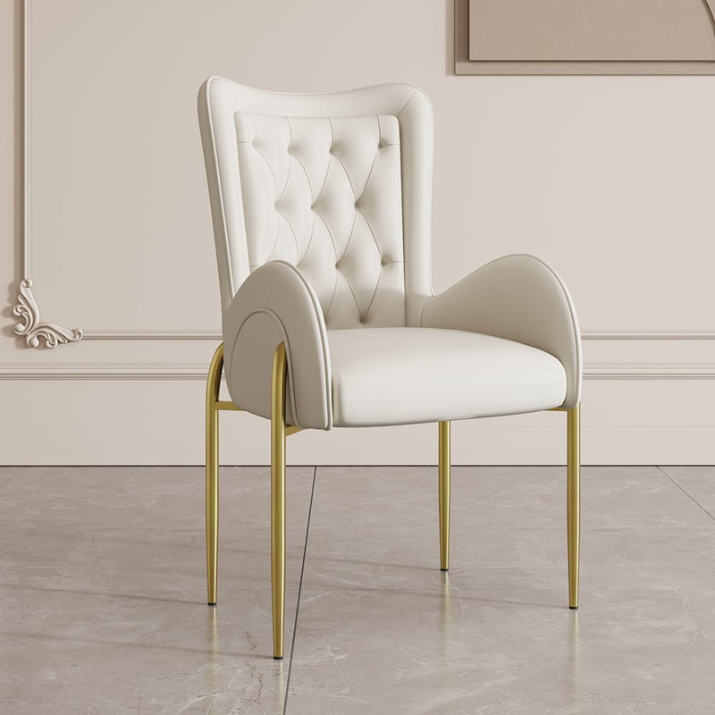 Chaises de salle à manger modernes Oakic Series avec revêtement en similicuir blanc