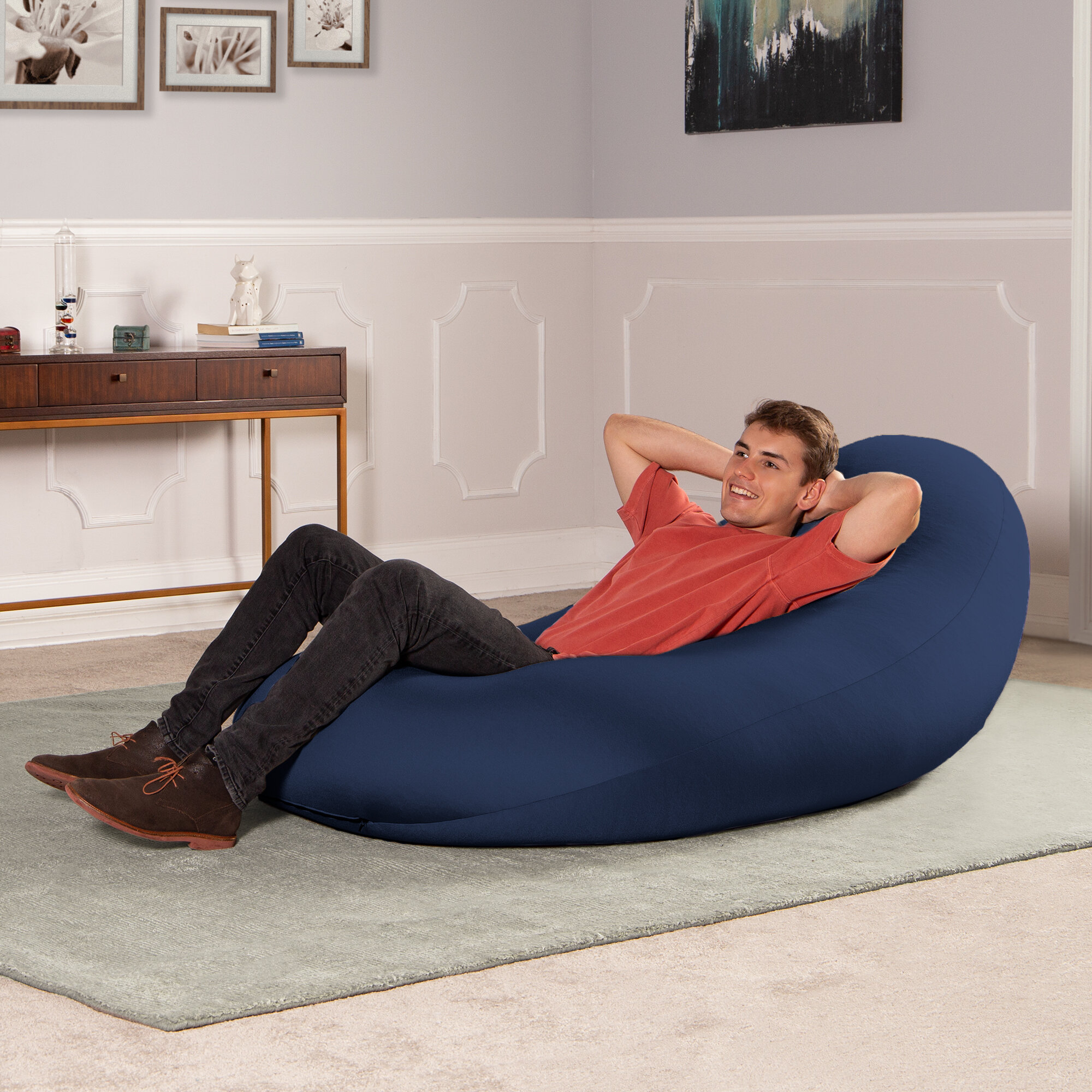 Latitude Run® Saxx 5 Foot Large Bean Bag Chair w/ Removable Cover