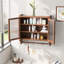 Armoire murale brune avec trois compartiments de rangement - porte en verre de 24,8 po, porte-serviettes pour porte pratique dans une salle de bain, une cuisine et