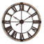 Très grande horloge murale à chiffres romains en métal avec cadre en bois 38,58 "