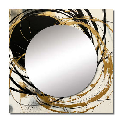 Flamur - Abstract Square Living Room Wall Mirror Art