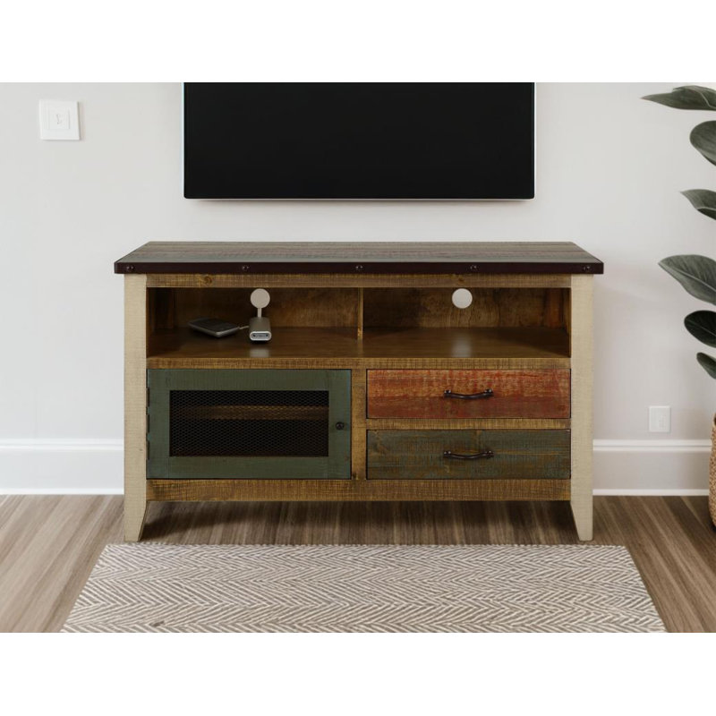 Meuble télé en bois massif Lupita, 52"