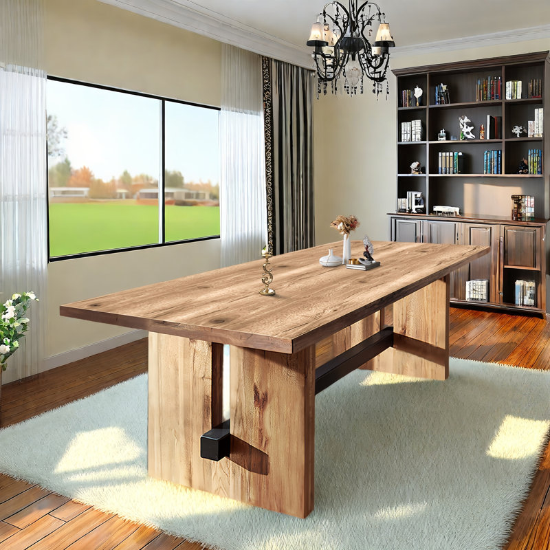Solid wood home office desk, commercial executive, 29.53" H x 55.12" W x 27.56" D