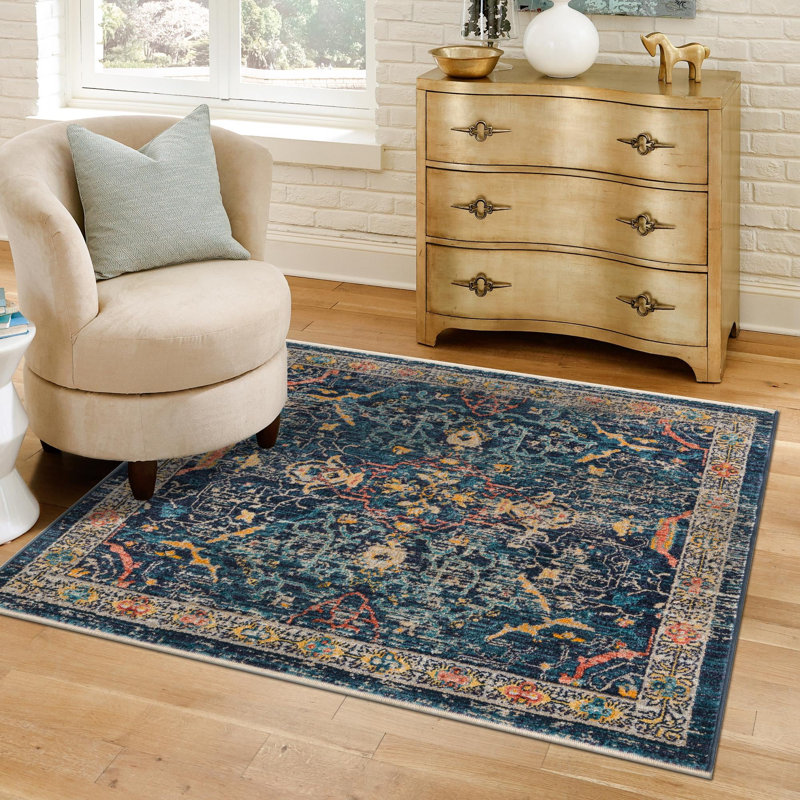 Alkire Floral Indoor Rug, Square 7'10"
