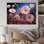 Rose et bleu «Poppy Meadows» - art mural coquelicots