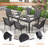 Leyre 6 - Person Metal Patio Dining Set with Rectangular Table-336424661