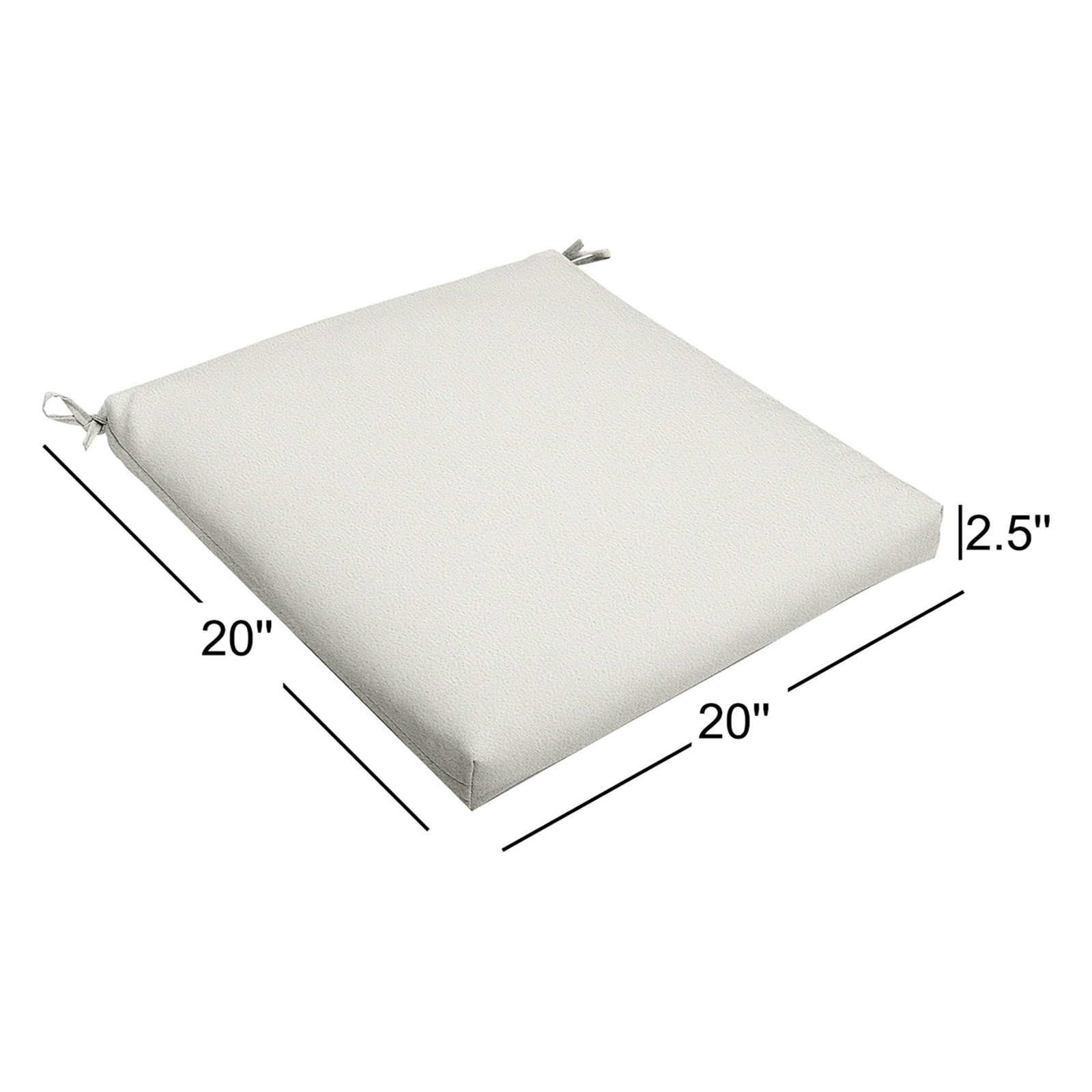 Outdoor Dining Chair Cushion, Ivory, 20" x 20"