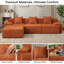 Canapé modulaire Burnur Orange en velours côtelé modulaire, 118 po, sans assemblage