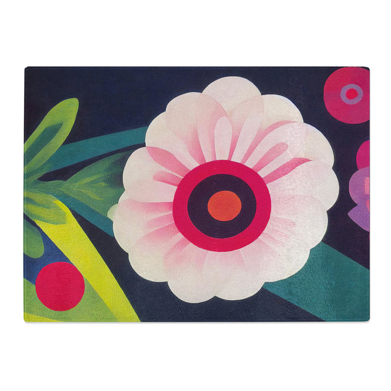 Carnation Flower Abstract  Glass Chopping Board