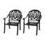 Chaise de patio en fonte d'aluminium 2 pièces avec structure noire et coussins bruns-1535081941