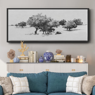 Treeline Sketch II- Framed Canvas