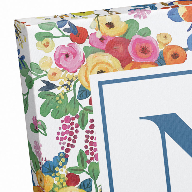 «Wildflower Monogram», art textuel sur toile tendue, N