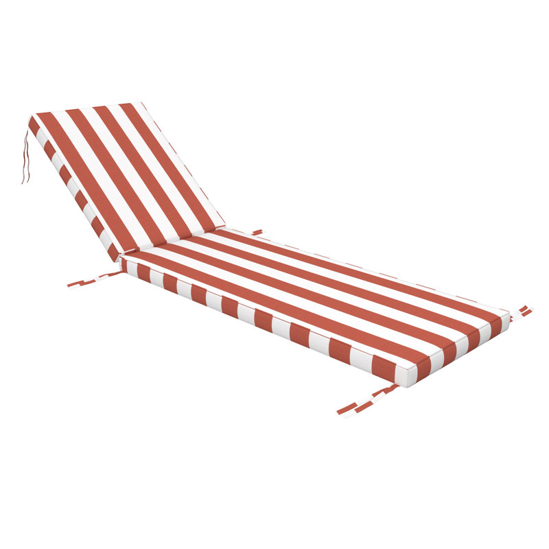Outdoor Chaise Cushion With Sunbrella Fabric, 21" W x 78" D, Sunbrella® Refuge Coral