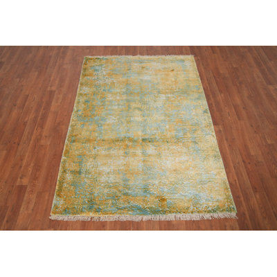 Rustic Glamour Abstract Rug 4x6 in Muted Tones to Enhance Any Room