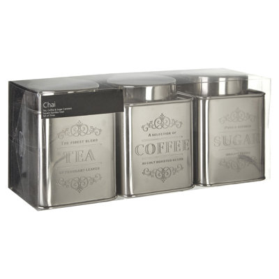 Chai Coffee, Tea, & Sugar Jar Sets Jar Canister - Set of 3