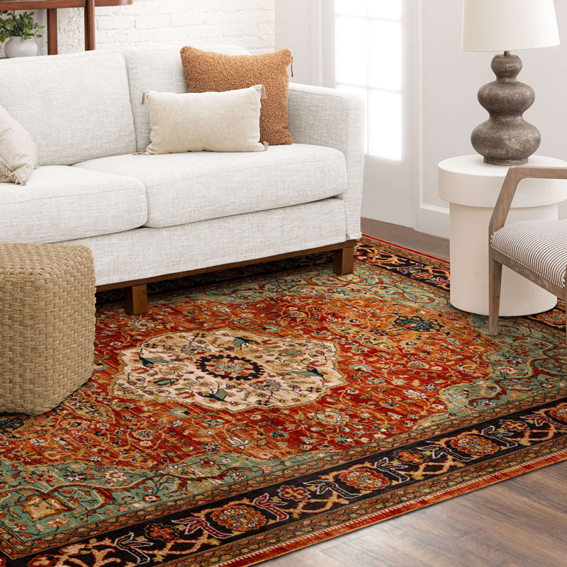 Spice Market Petra Plush Pile Stain/Fade Resistant Polyester Woven Floral Indoor Area Rug, Rectangle 5'3" x 7'10"