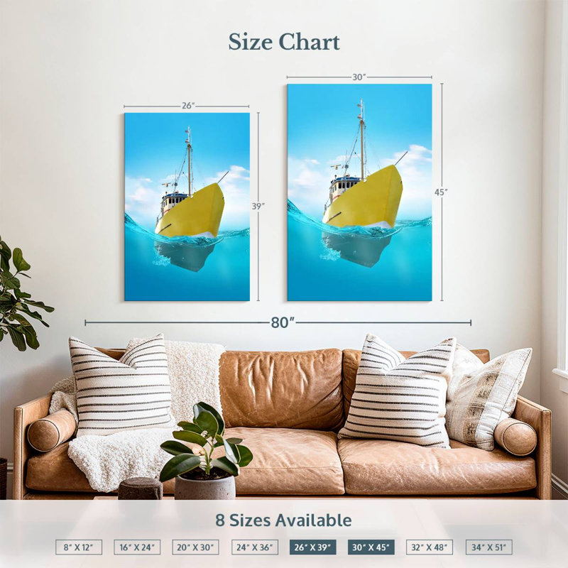 Mehar Yellow Ship, 39" H x 26" W