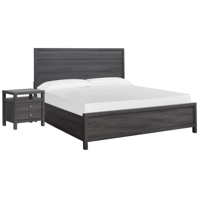 Très grand lit à panneau avec 2 tables de chevet Wentworth, Très grand, 3 Pcs: Bed, 2 Nightstands