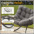 Dark Gray Egg Rocking Chair with Ottoman, All-Weather Wicker and Plush Cushions for Ultimate Relaxation-19737291