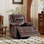 Fauteuil inclinable électrique très moelleux et surdimensionné en cuir véritable l 41 po Holzman avec chauffage chauffant, port USB et poches (ensemble de 3)