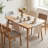 Natural Solid Oak Extendable Dining Table with Round Corners, Telescopic Design for 6-8 People