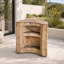 Table de bar d'extérieur imitation souche d'arbre de 101,6 cm (40 po) avec rangement intégré, résistante aux intempéries