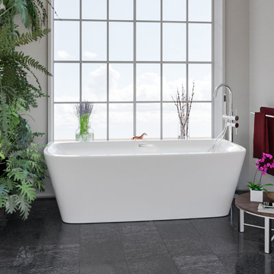 Vincent 70.62'' x 33.25'' Soaking Acrylic Bathtub