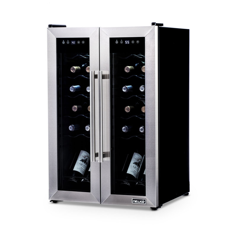 Newair 24-Bottle Stainless Steel Dual Zone Wine Fridge