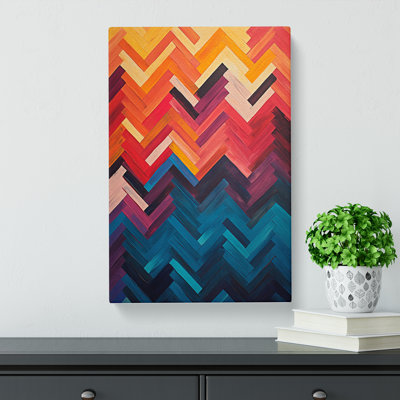 Chevrons Action Painting No.2 - Wrapped Canvas Print