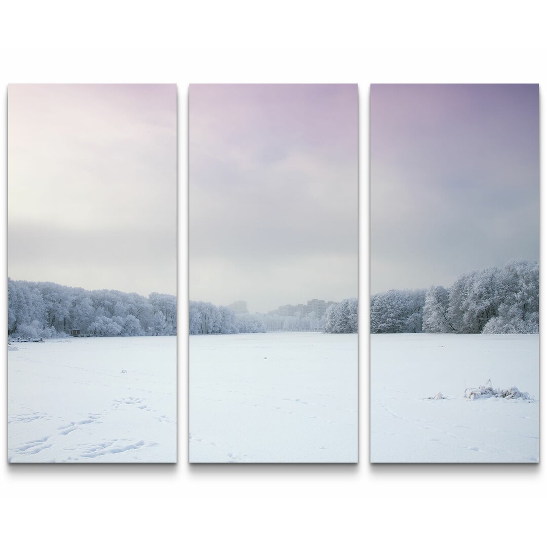 3-tlg. Leinwandbilder-Set Traumhafte Winterlandschaft