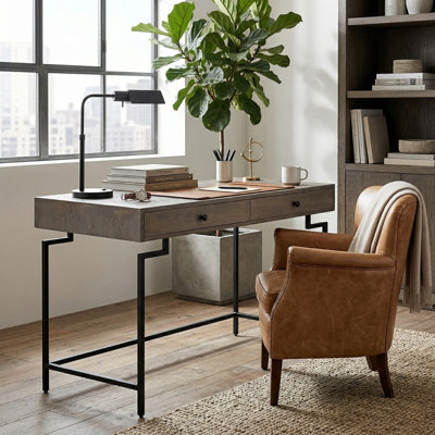 Solid Wood Iron Writing Desk