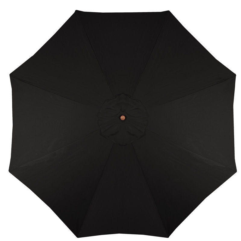 8.5ft Black Octagon Outdoor Umbrella with Wooden Pole