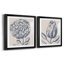 Indigo floral sur lin III - ensemble de 2 impressions d'art encadrées-2067258840-2137722499-2140232914