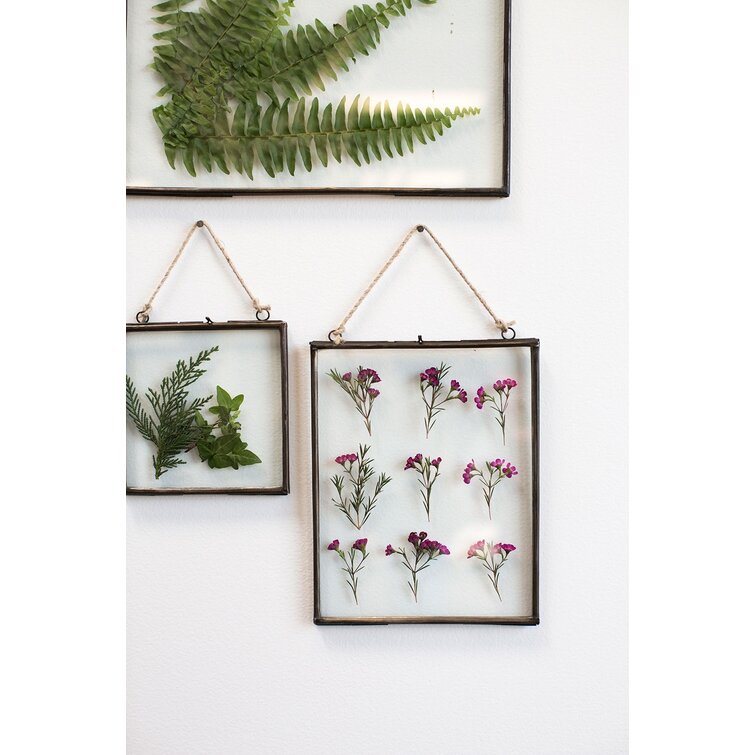 Hanging Metal Double Glass Frame 14 x 14.75
