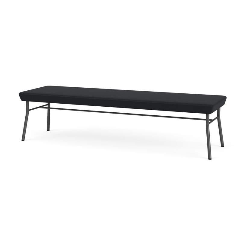 Banc en métal 3 places Chat, Gris anthracite, Noir Modena
