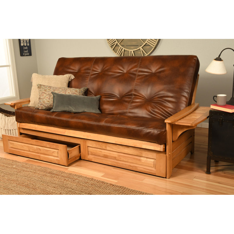 Futon et matelas 86 "Stratford, Noyer cendré, Sentier de l'Oregon de couleur amande