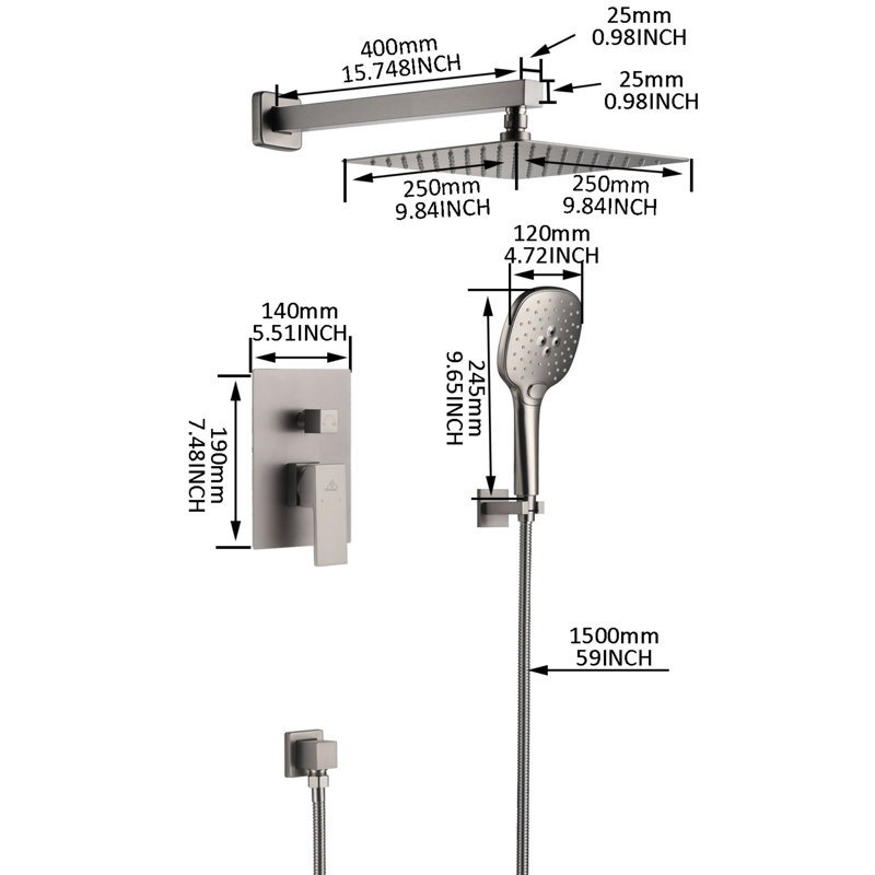 All-In-One Kit with Rough in-Valve, Brushed Nickel