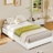 Low Bed Frame Without Headboard, Thick Fabric Upholstered Platform Bed, No Box Spring Needed-1937980927-1937980916