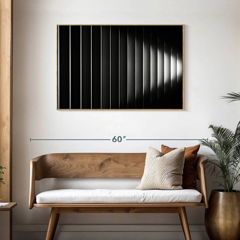 Bublitz Blinds, Floating Frame Natural Wood, 43" X 29"