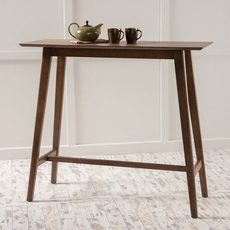 Bibi 47.24'' Solid Wood Home Bar, Natural Walnut