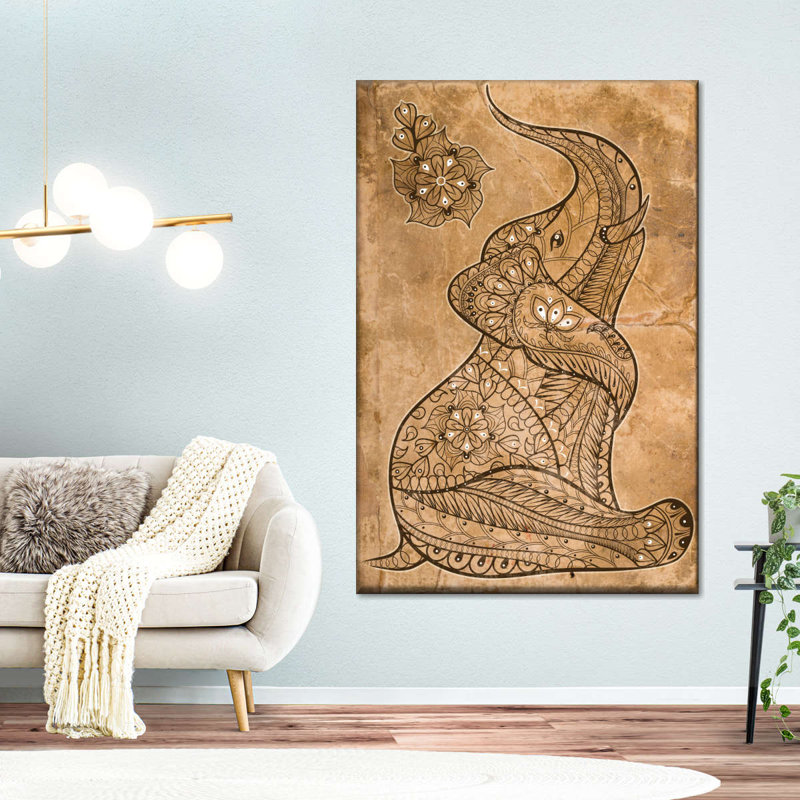 " Boho Vintage Elephant Canvas Print ", 24" H x 16" W x 1.25" D