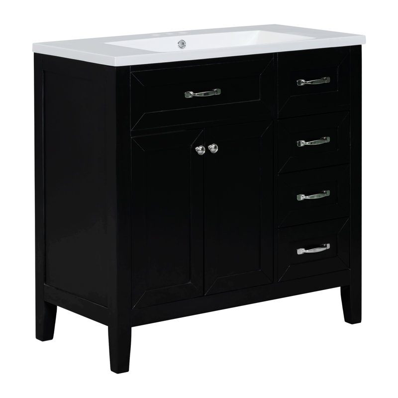 Rangement pour salle de bain Krashna, Noir