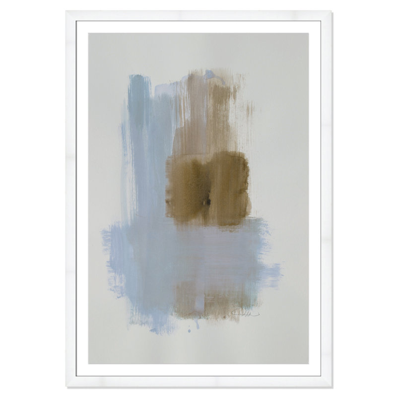 Esmeray "Powder Room Wash IV" Print, White Cube Frame Matted, 55" H x 39" W x 1.25" D  