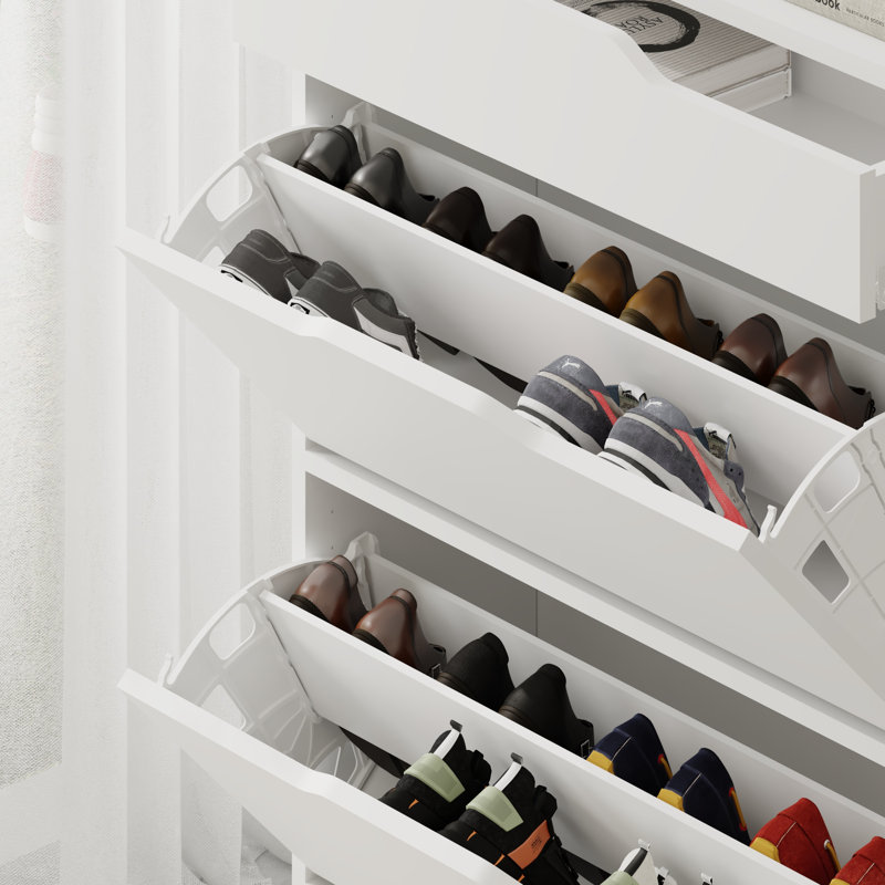 SHOE CABINET - WHITE, White