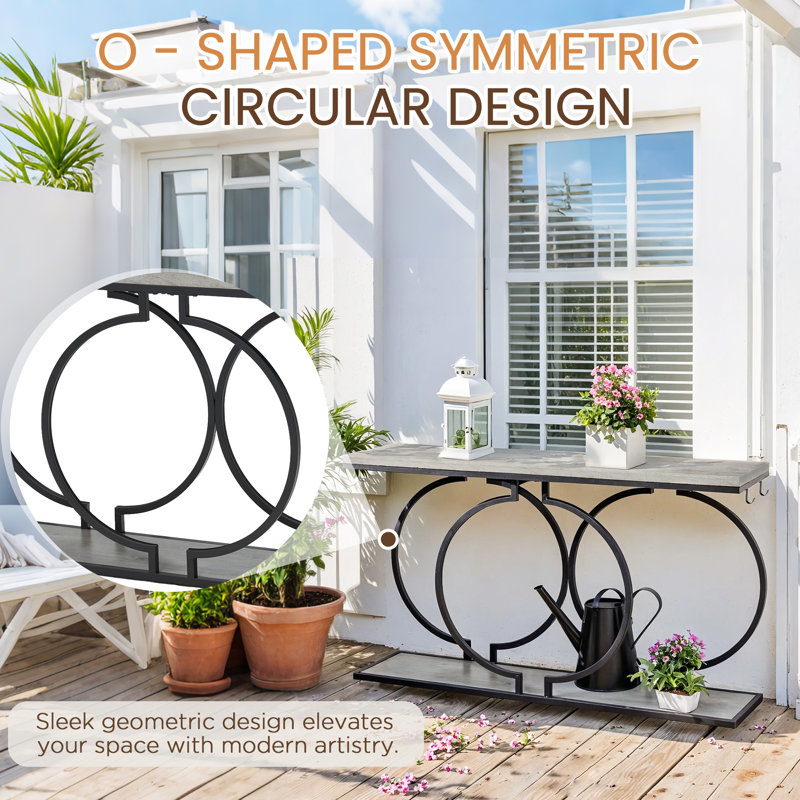 55.1" Console Table With Hooks