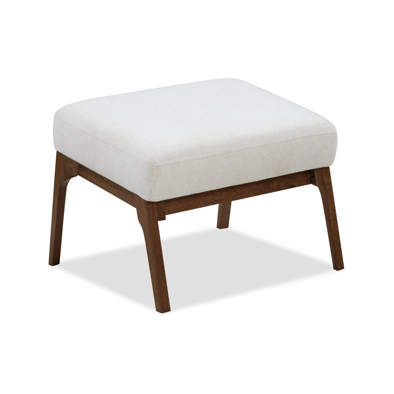Cue Ottoman White Dark Walnut, White